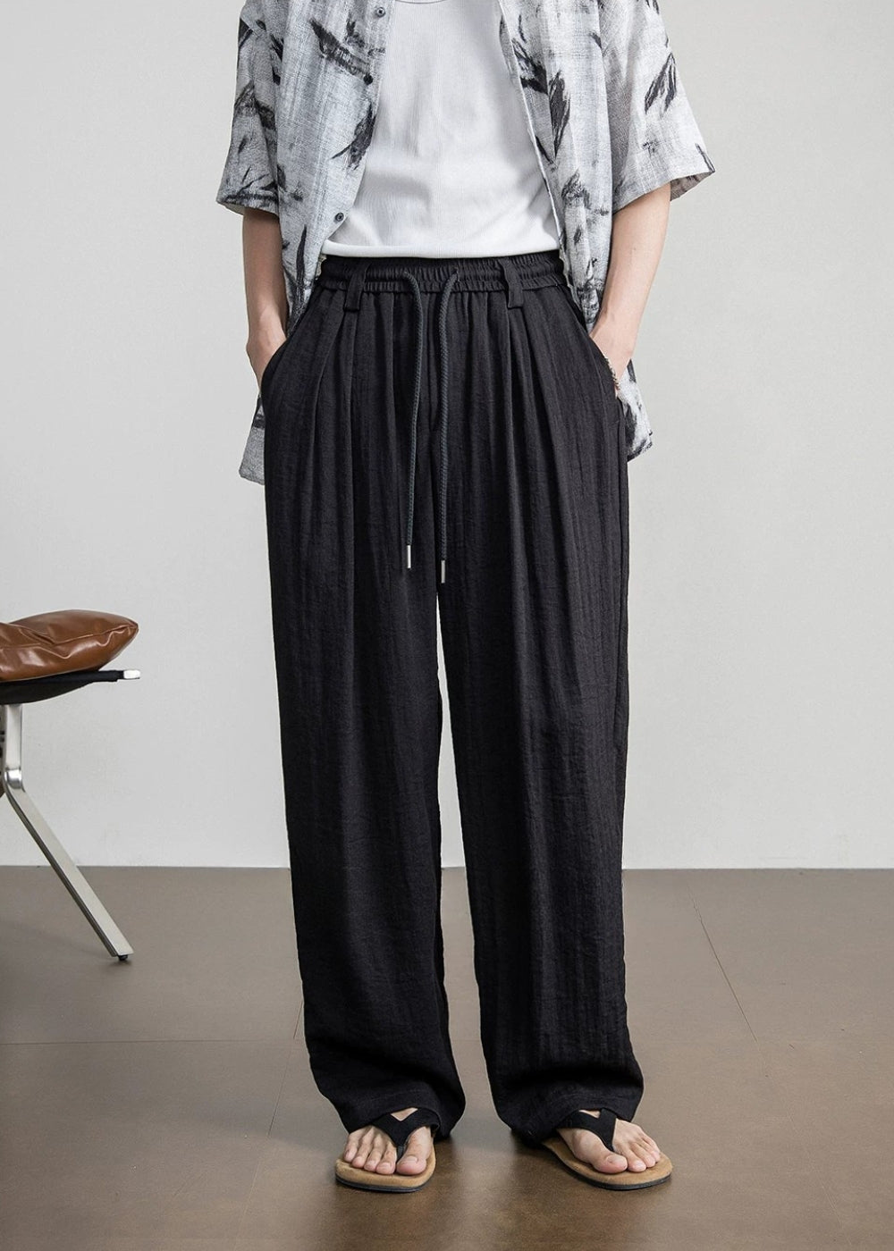 Breezy Crinkle Wide Pants  #FS106