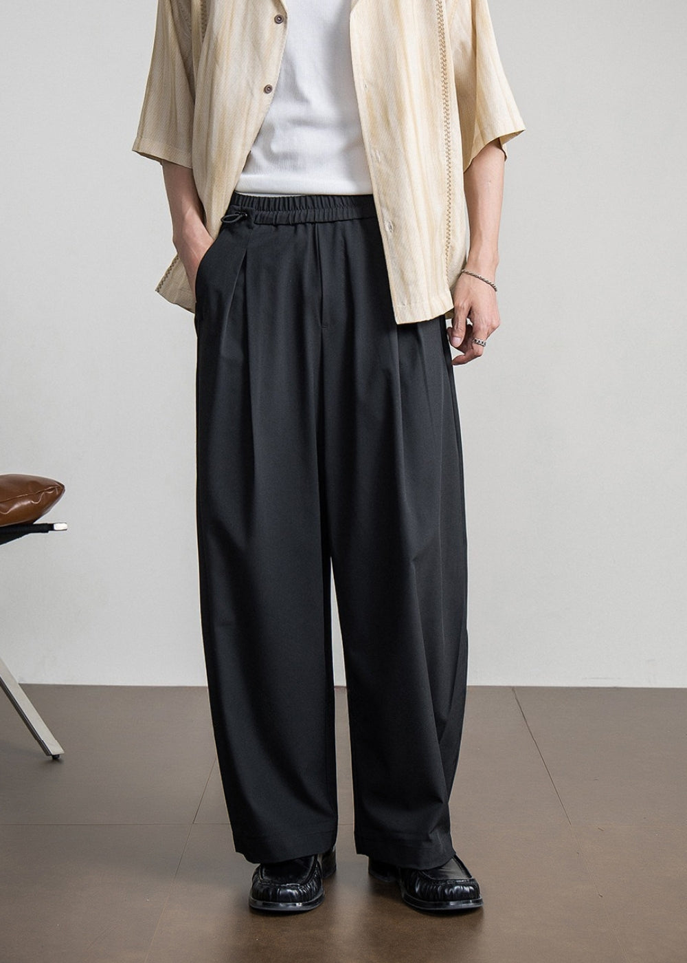 Smart Drape Wide Trousers  #FS097