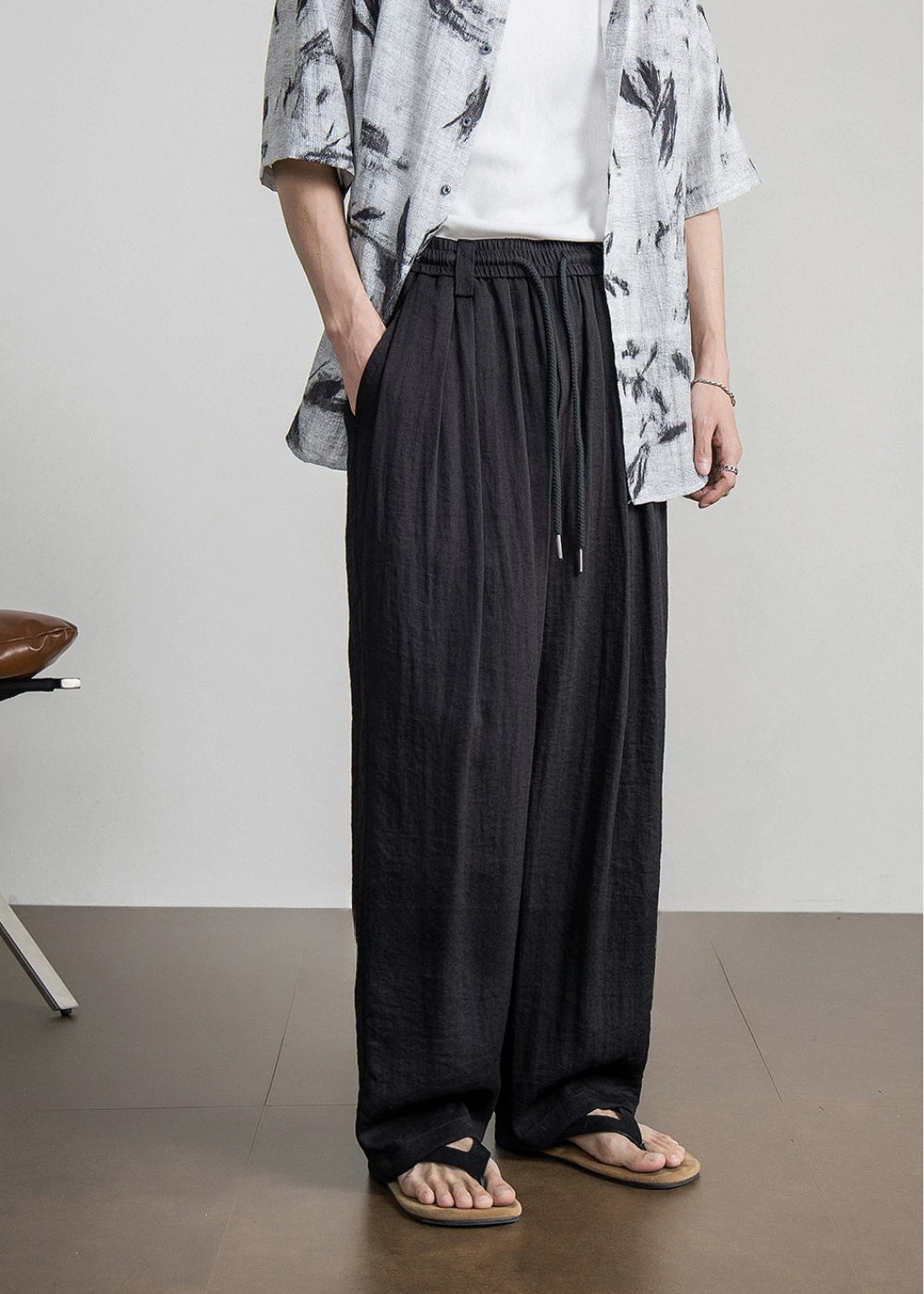 Breezy Crinkle Wide Pants  #FS106