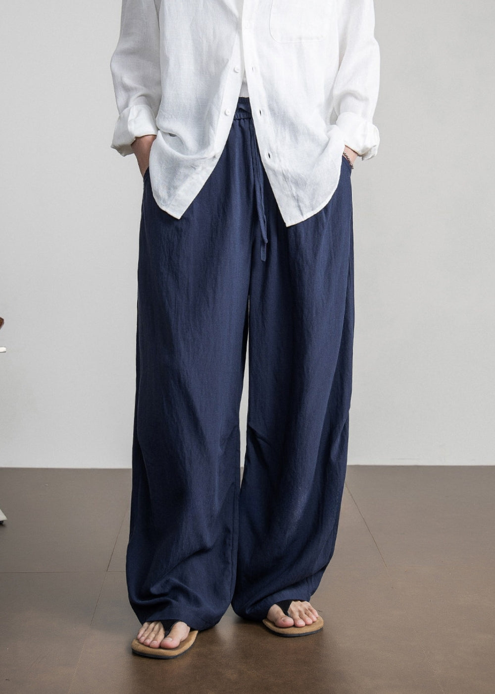 Tencel Blend Wide Drape Pants  #FS093