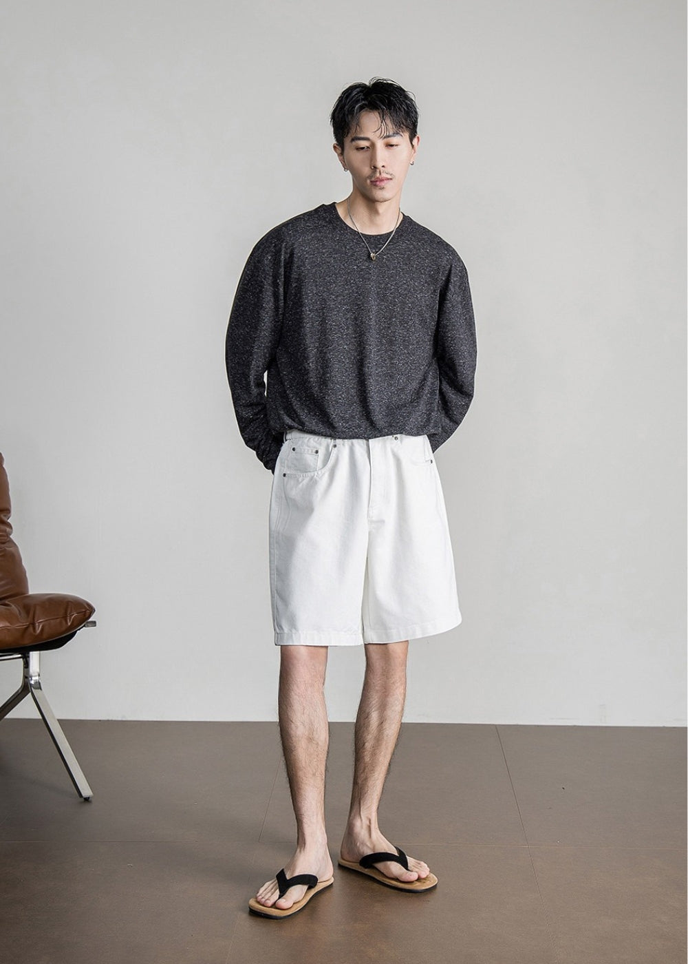 Grain Linen Drape Long Sleeve  #FS066