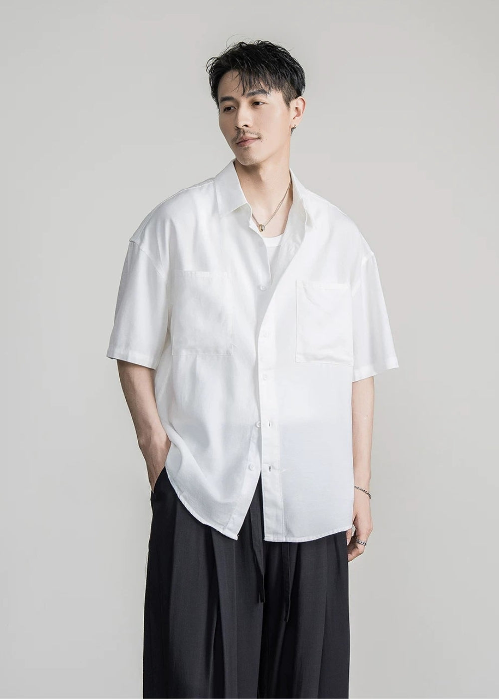 Fluid Lyocell Loose Shirt  #FS095