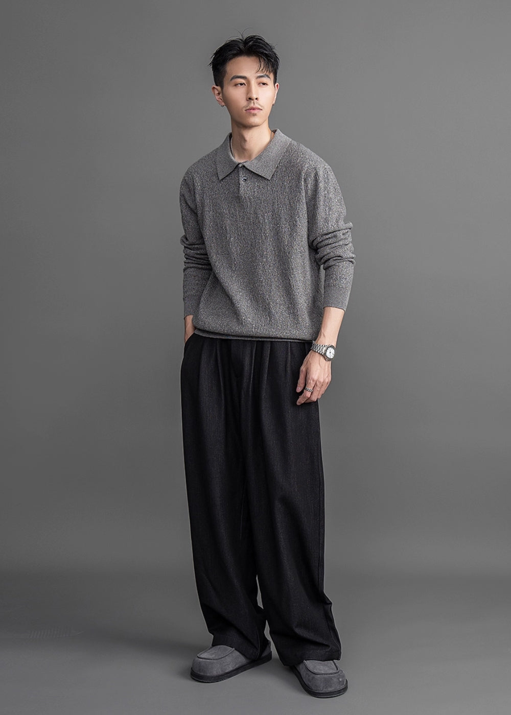 Melange Relax Polo Knit  #FS003
