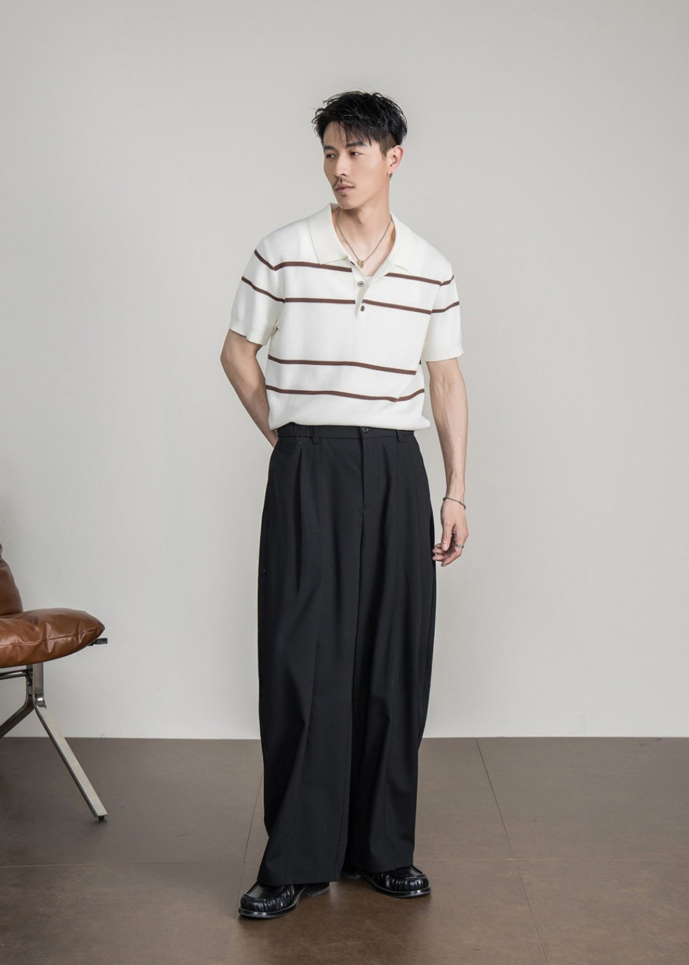 Classic Stripe Lyocell Polo  #FS101