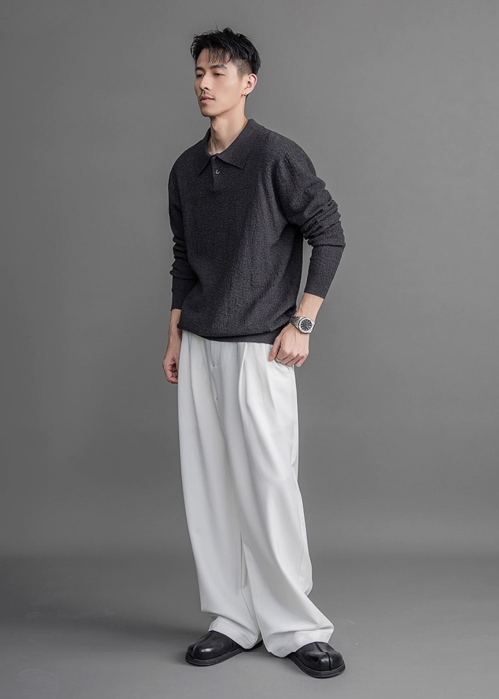 Melange Relax Polo Knit  #FS003
