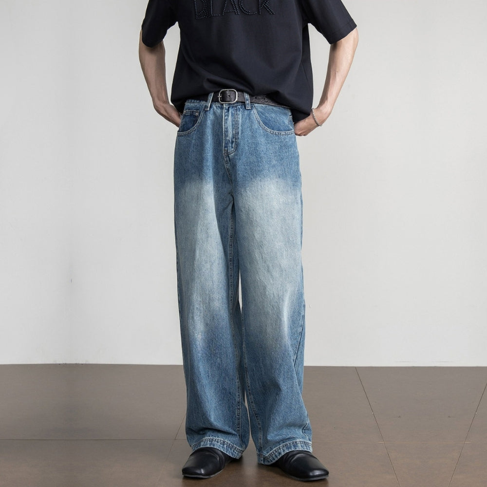 Classic Blue Wide Straight Jeans  #FS079