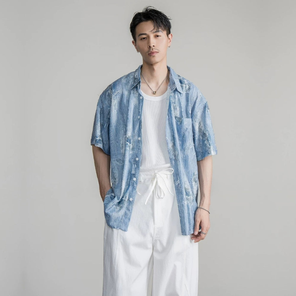 Art Tie-Dye Jacquard Shirt  #FS090
