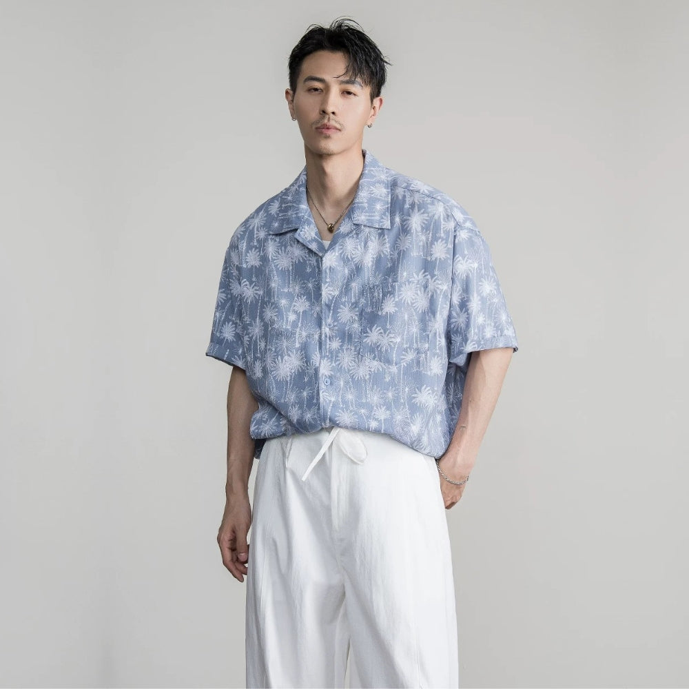 Retro Hawaiian Cuban Collar Shirt  #FS092