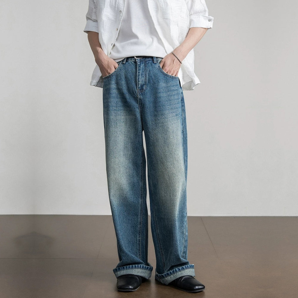 Vintage Wash Wide Jeans  #FS104