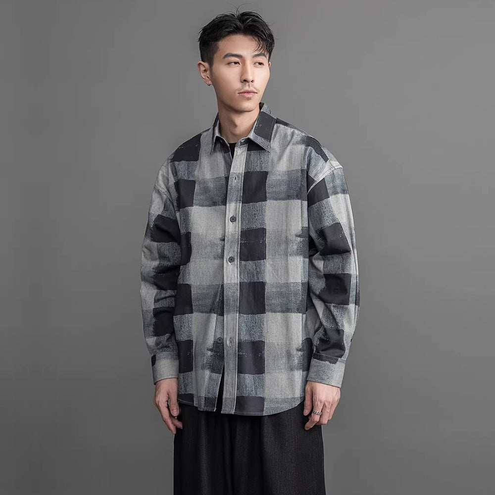 Calm Tone Check Shirt  #FS029