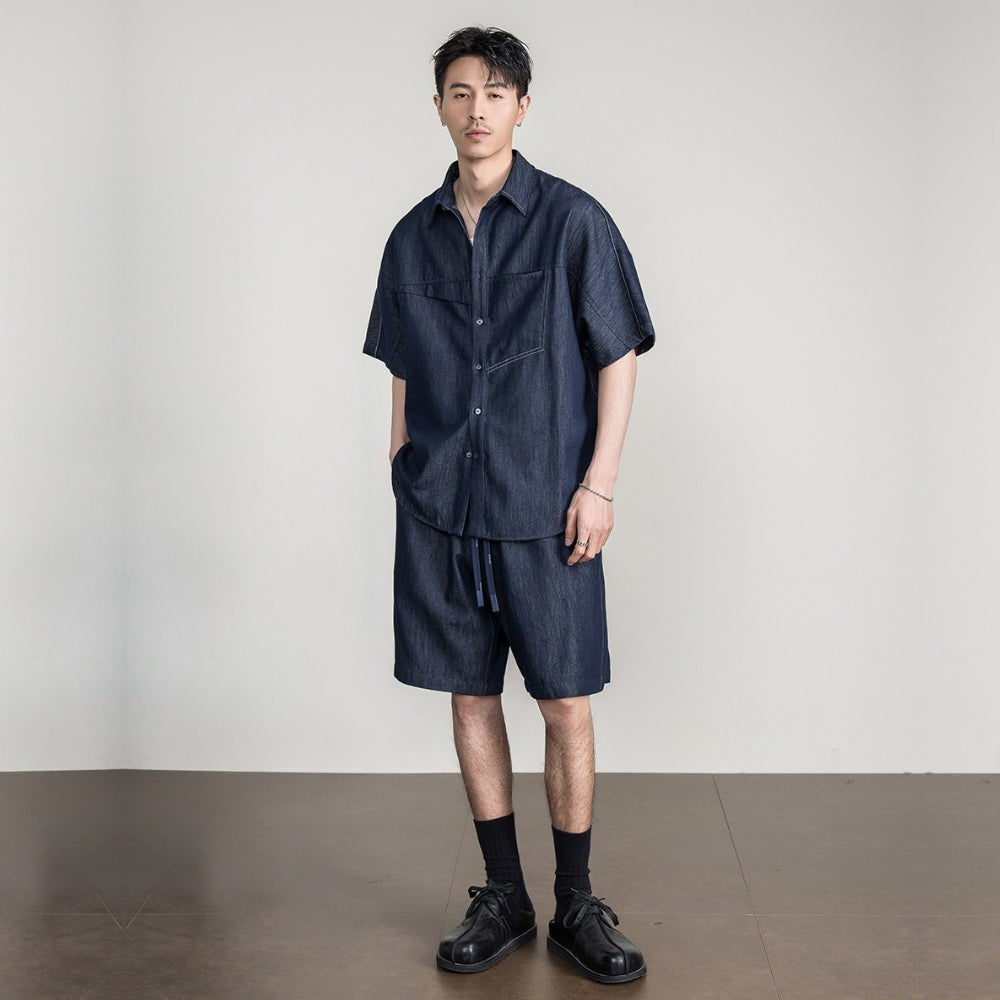 Lyocell Denim Relax Short Set  #FS062